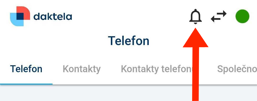 Arrow pointing to notification bell icon
