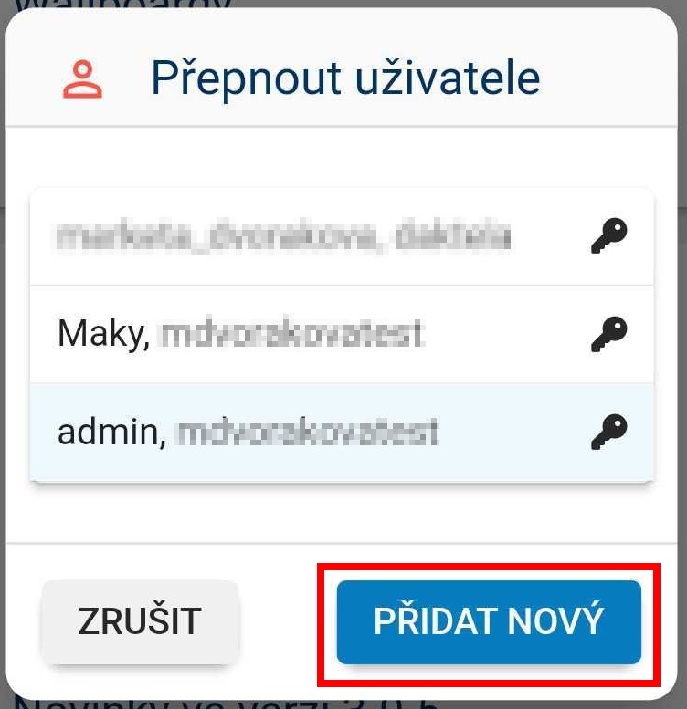 User selection dialog with Add New button