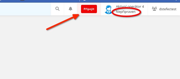 Daktela toolbar with Go Ready button highlighted