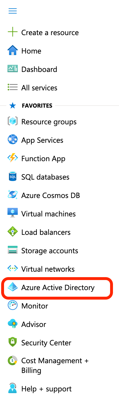 Menü Azure Active Directory im Azure-Portal